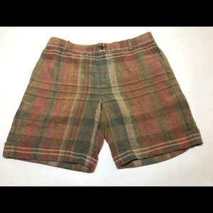 Ralph Lauren Cuffed Shorts Size 8 Green Red Plaid